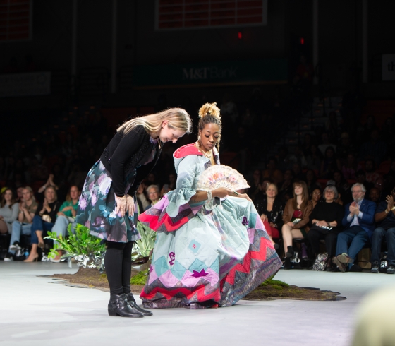 A student model and designer take a bow